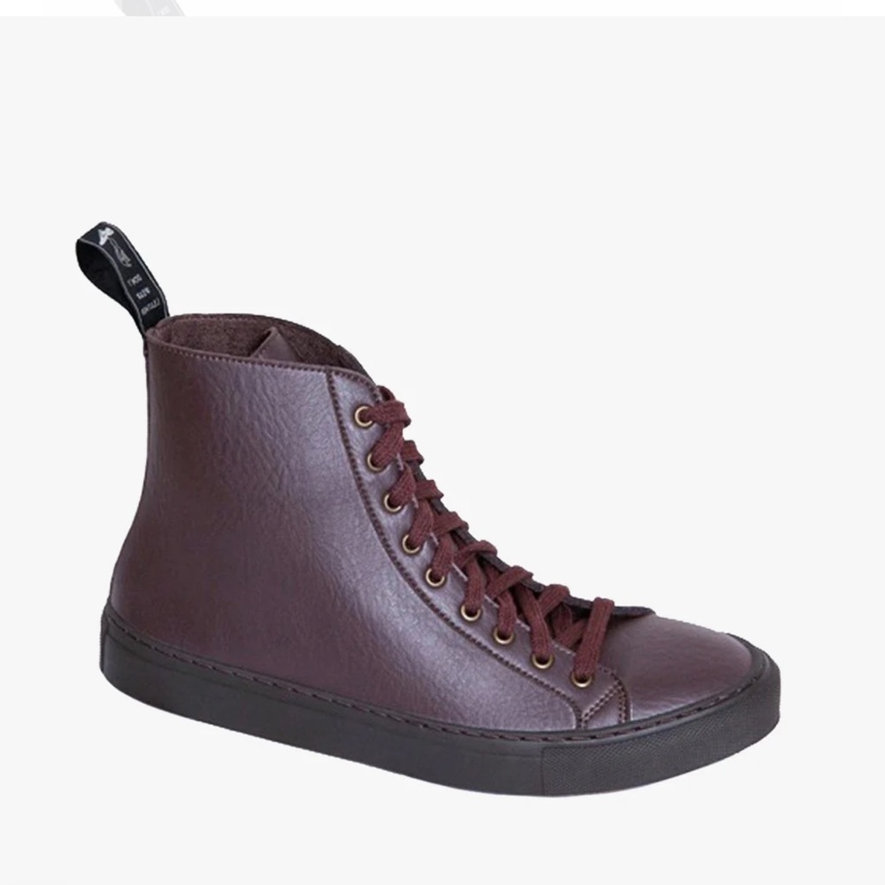 Good Guys Don’t Wear Leather | Men’s Vegan High Top Brown Sneakers | 10